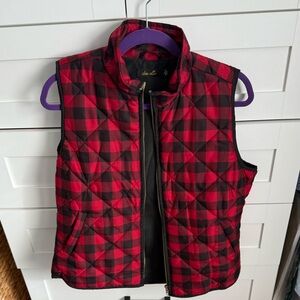 Dee Elle Red and Black Plaid Vest